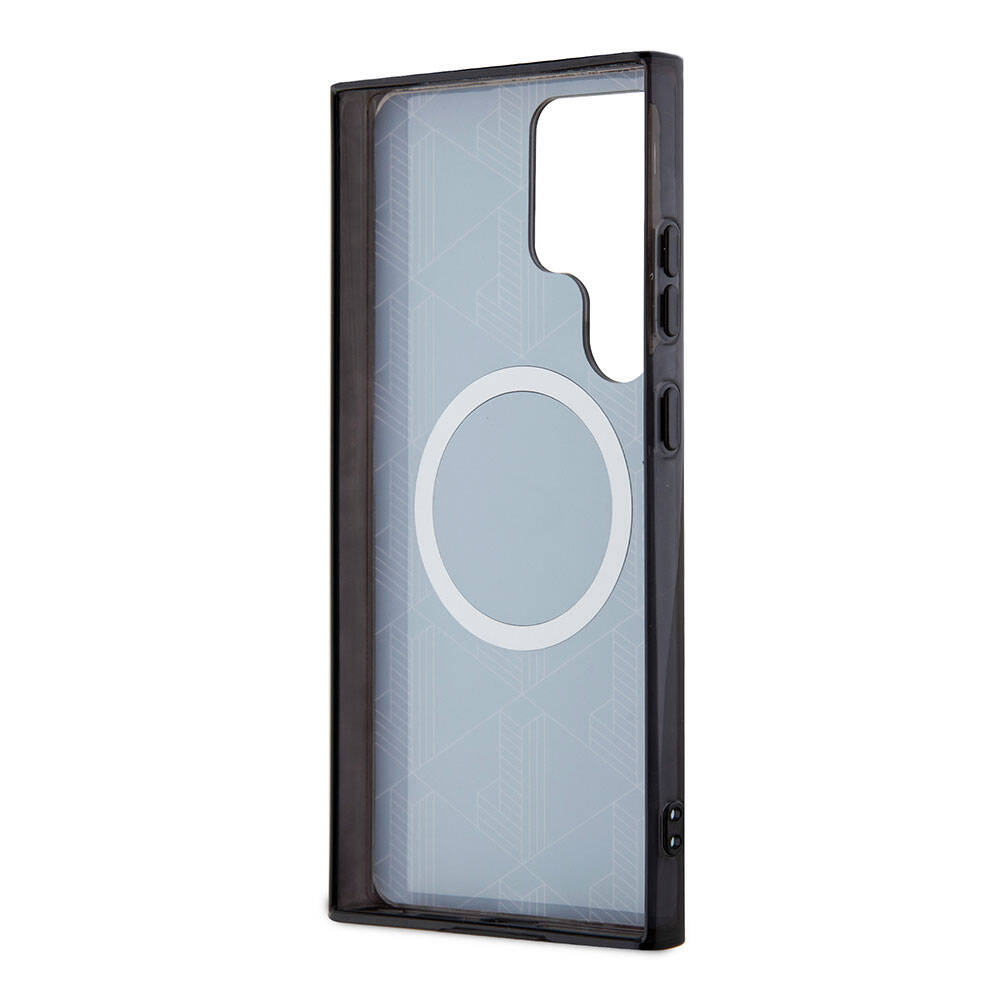 Galaxy S24 Ultra Kılıf Lacoste Orjinal Lisanslı M-safe Şarj Özellikli Çift Katmanlı Timsah Logolu Blend Monogram Kılıf