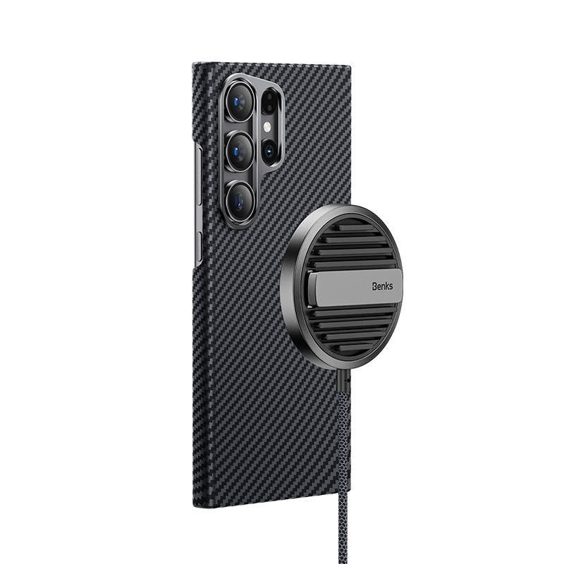 Benks Essential ArmorAir 600D Galaxy S24 Ultra M-safe Özellikli Karbon Fiber Kevlar Kılıf
