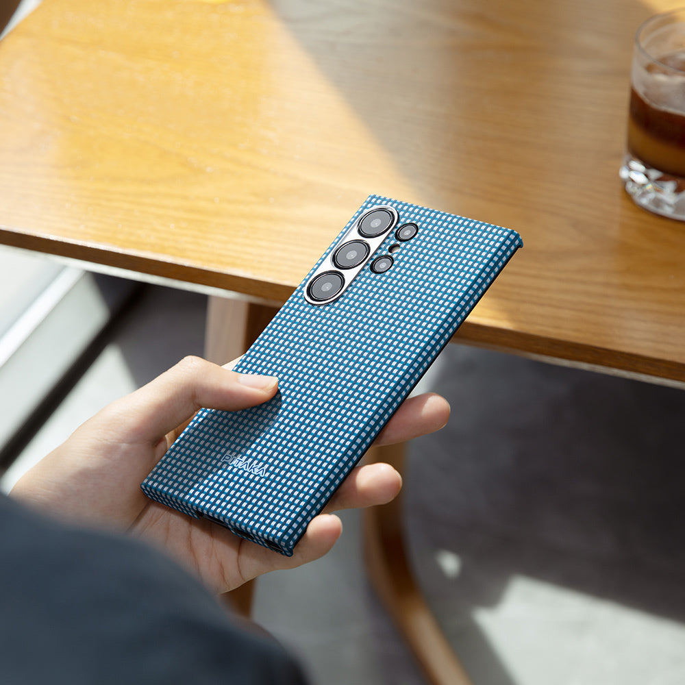 Pitaka Ultra-Slim Classic Serisi Galaxy S24 Ultra M-safe Şarj Özellikli 1500D Aramid Fiber Ice Sea Kılıf