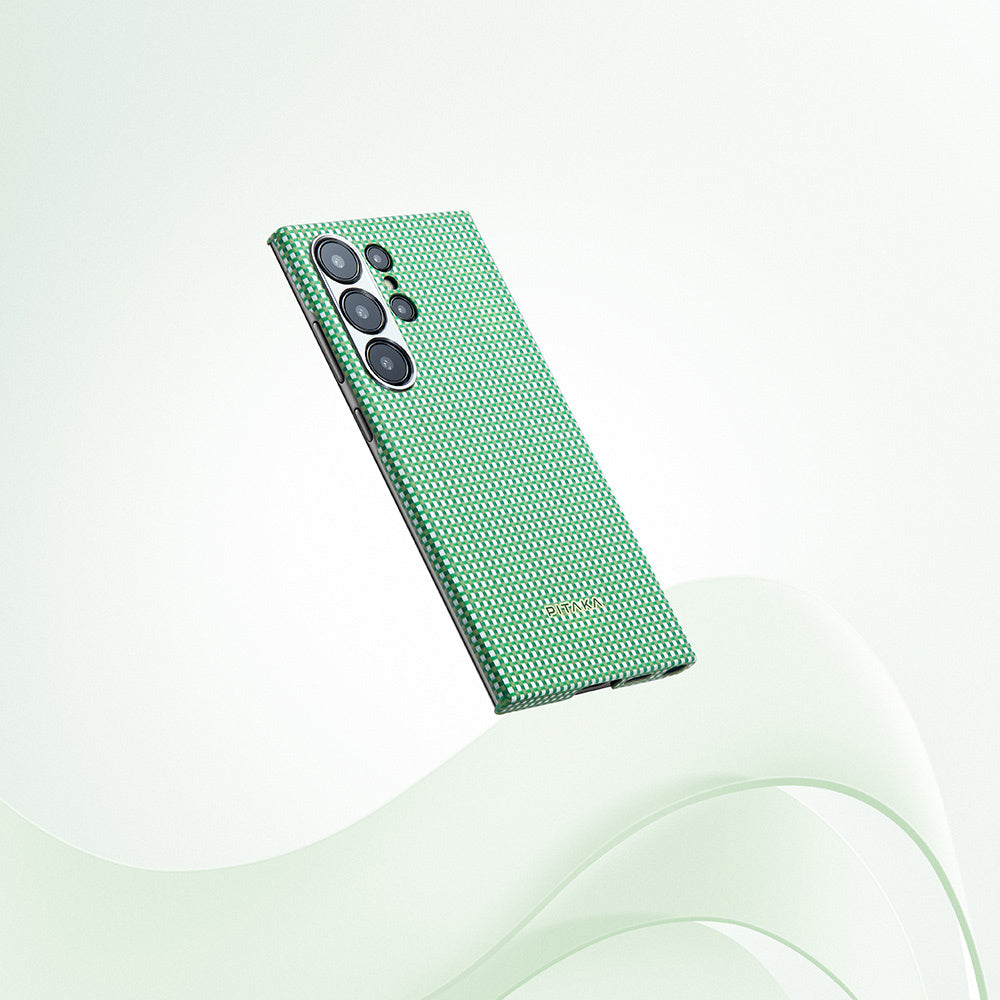 Pitaka Ultra-Slim Classic Serisi Galaxy S24 Ultra M-safe Şarj Özellikli 1500D Aramid Fiber Aomori Kılıf