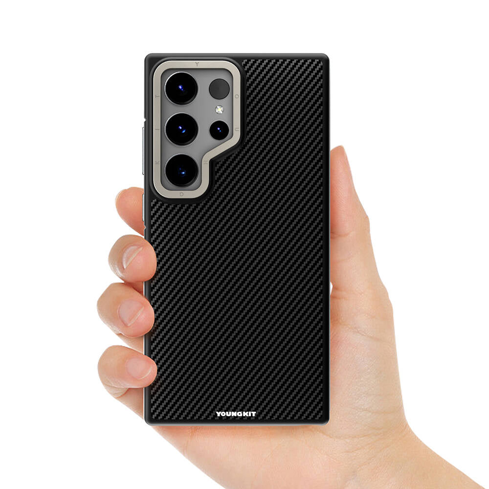 Youngkit 600D Kevlar Serisi Galaxy S24 Ultra Kılıf Magsafe Şarj Özellikli Aramid Fiber Tasarımlı Telefon Kılıfı - 4