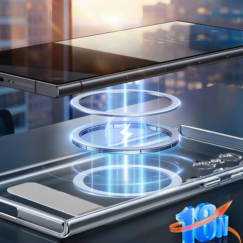 Wiwu KCC-025 Aurora Serisi Galaxy S24 Ultra M-safe Şarj Özellikli Kamera Korumalı Standlı Kılıf