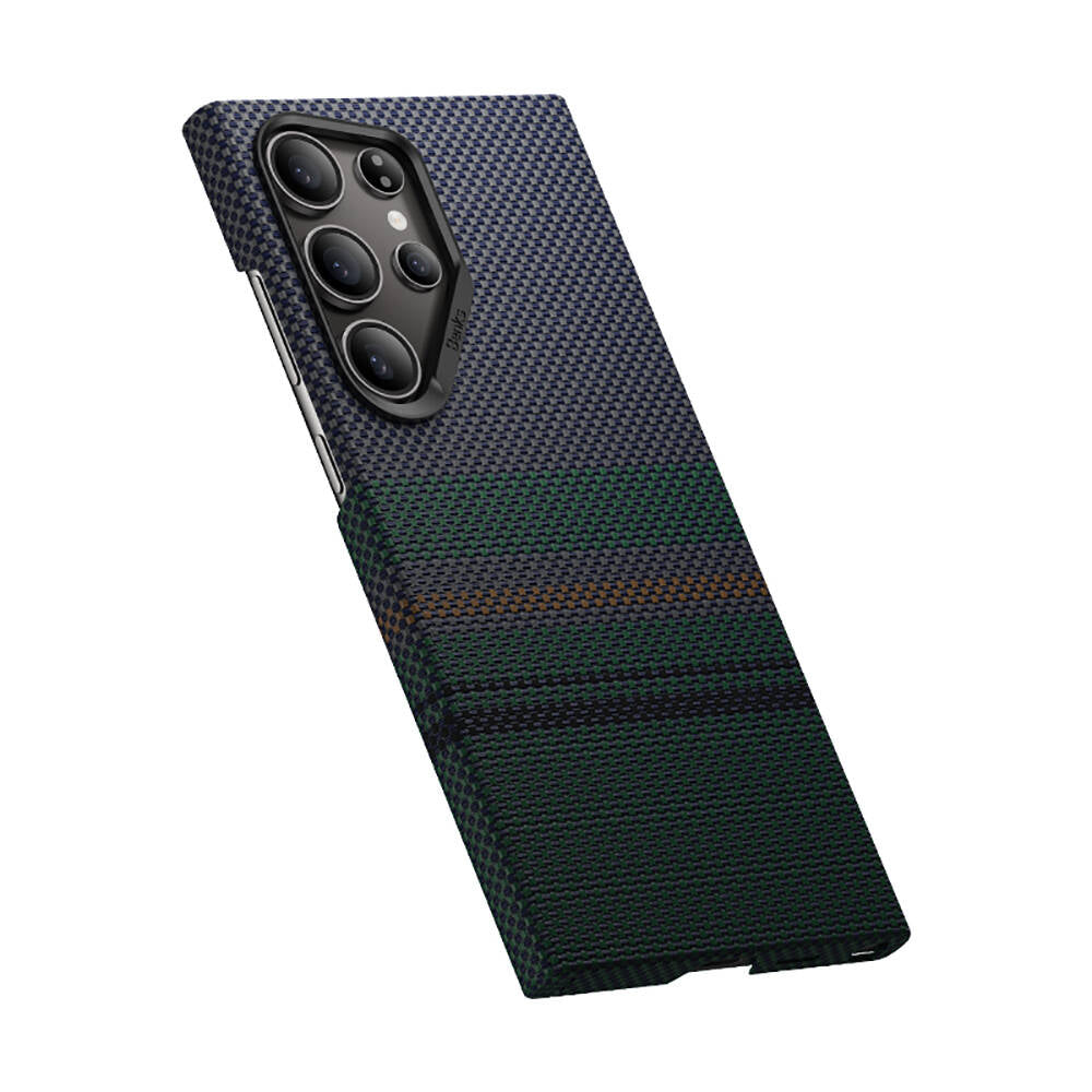 Benks Aurora ArmorAir Galaxy S24 Ultra M-safe Şarj Özellikli Karbon Fiber Tasarımlı Kevlar Kılıf