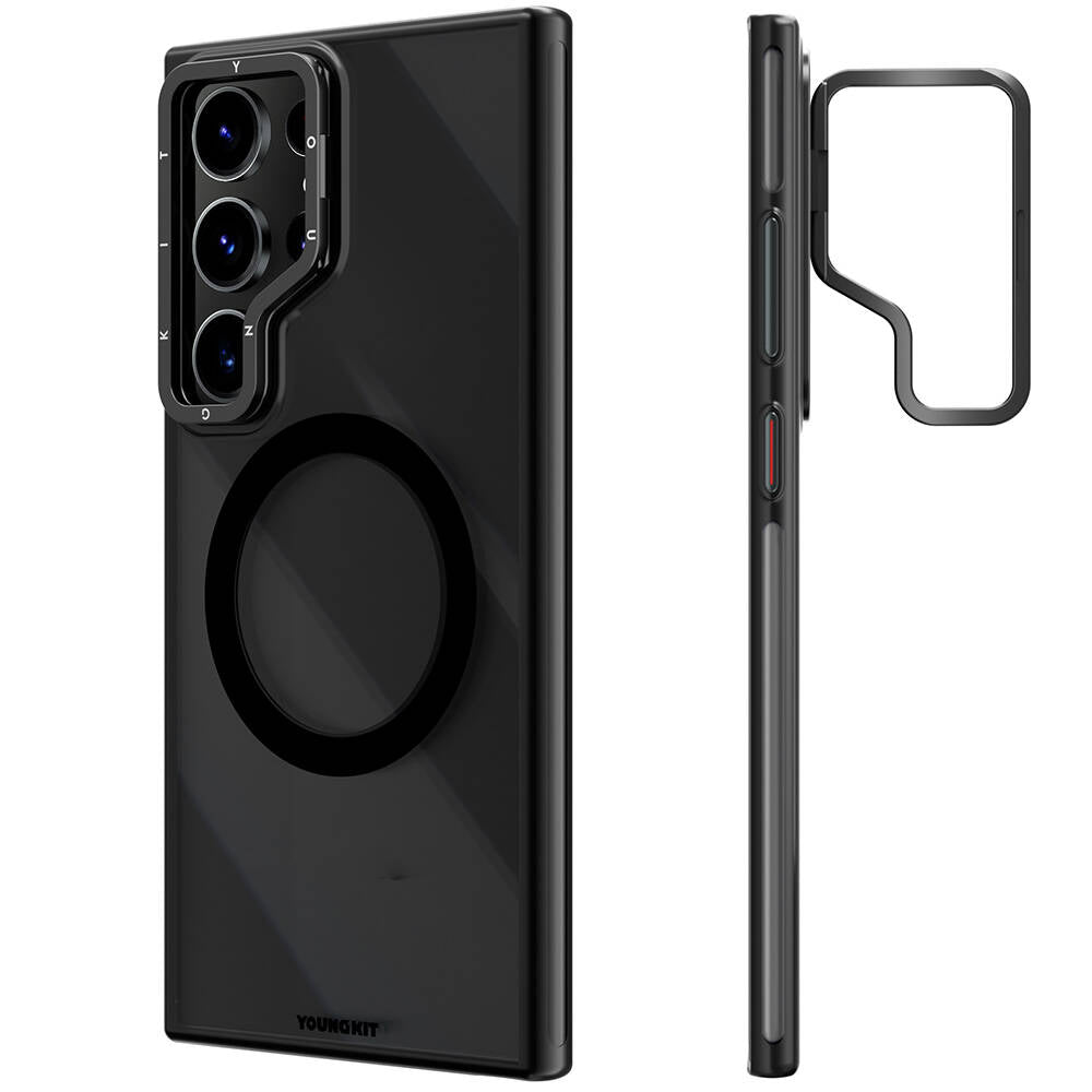 Youngkit Crystal Grid Galaxy S24 Ultra Magsafe Şarj Özellikli Sararma Önleyici Telefon Kılıfı - 10