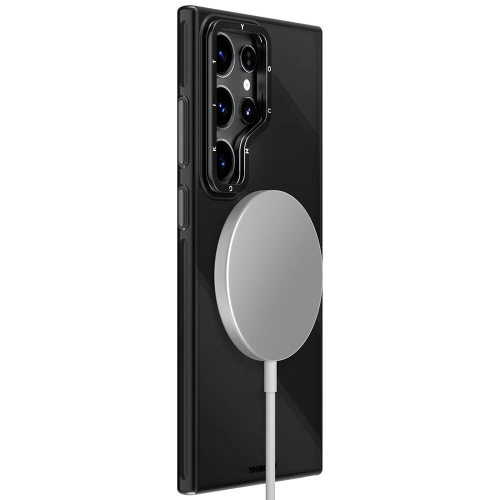 Youngkit Crystal Grid Galaxy S24 Ultra Magsafe Şarj Özellikli Sararma Önleyici Telefon Kılıfı - 7