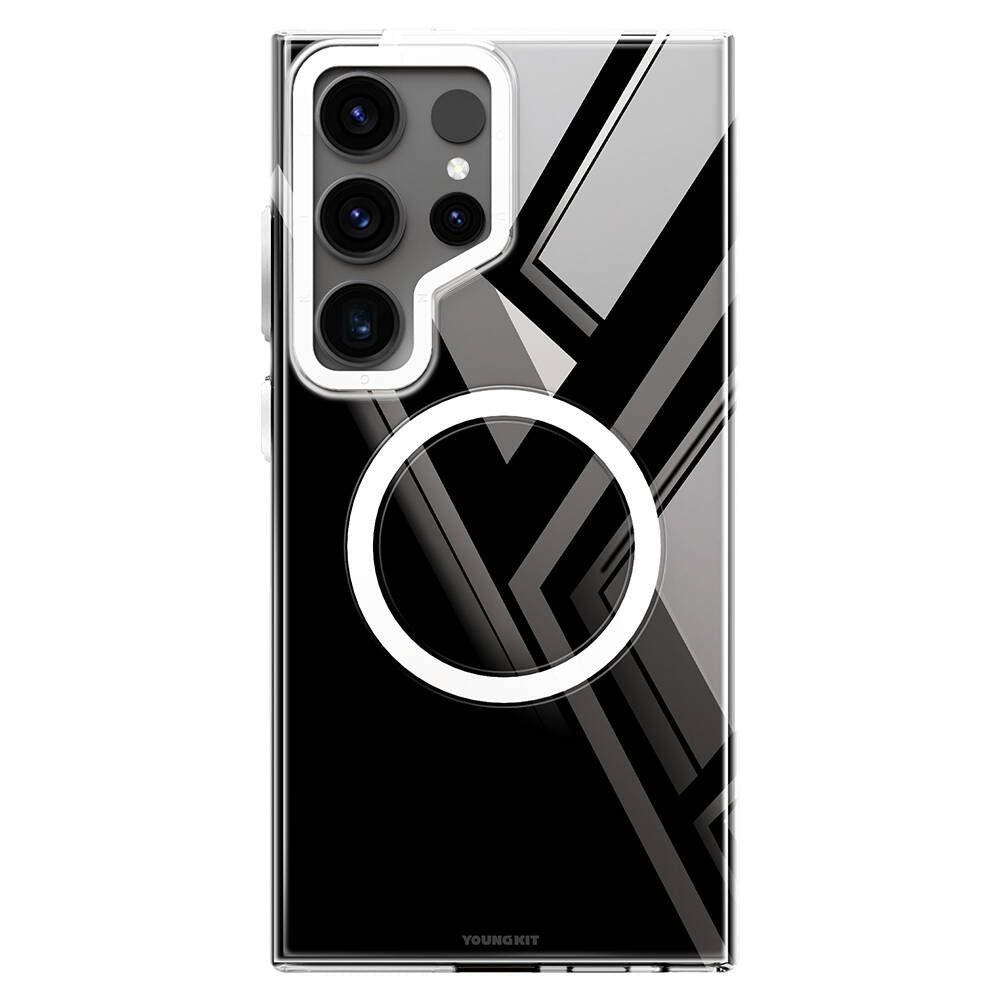 Youngkit Clear Crystal Serisi Galaxy S24 Ultra M-safe Şarj Özellikli Sararmaya Karşı Dayanıklı Kılıf