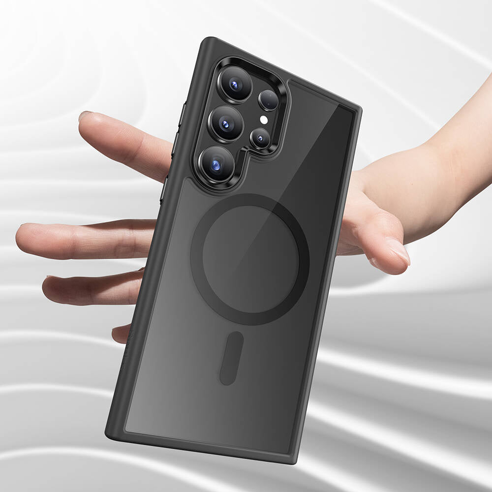 Benks MagClap Galaxy S24 Ultra M-safe Şarj Özellikli Şeffaf Arka Yüzey TPU Çerçeve Kılıf