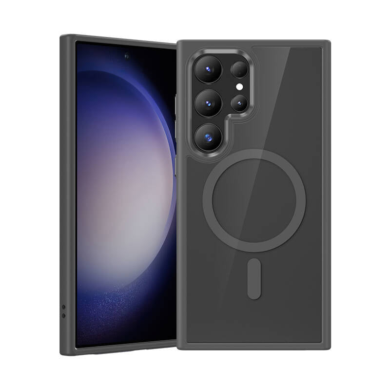 Benks MagClap Galaxy S24 Ultra M-safe Şarj Özellikli Şeffaf Arka Yüzey TPU Çerçeve Kılıf