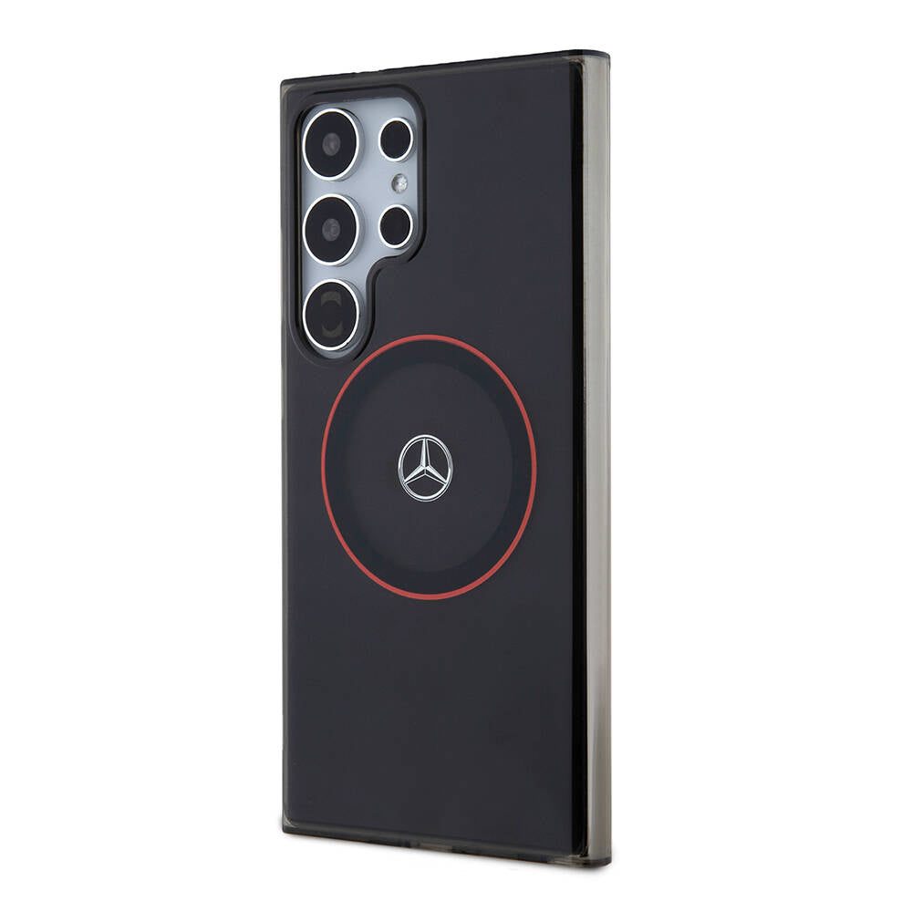 Mercedes Benz Galaxy S24 Ultra Orjinal Lisanslı IML Yıldız Logolu Red Ring Magsafe Kılıf