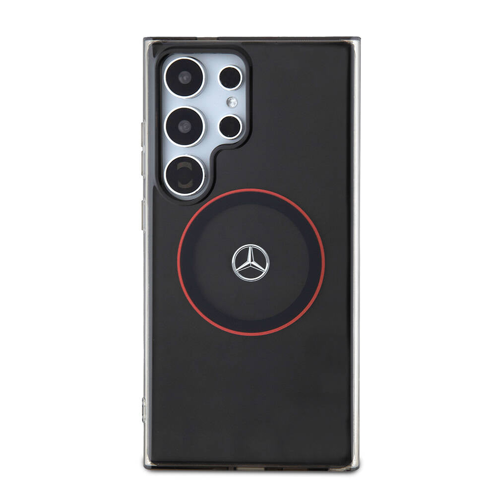 Mercedes Benz Galaxy S24 Ultra Orjinal Lisanslı IML Yıldız Logolu Red Ring Magsafe Kılıf