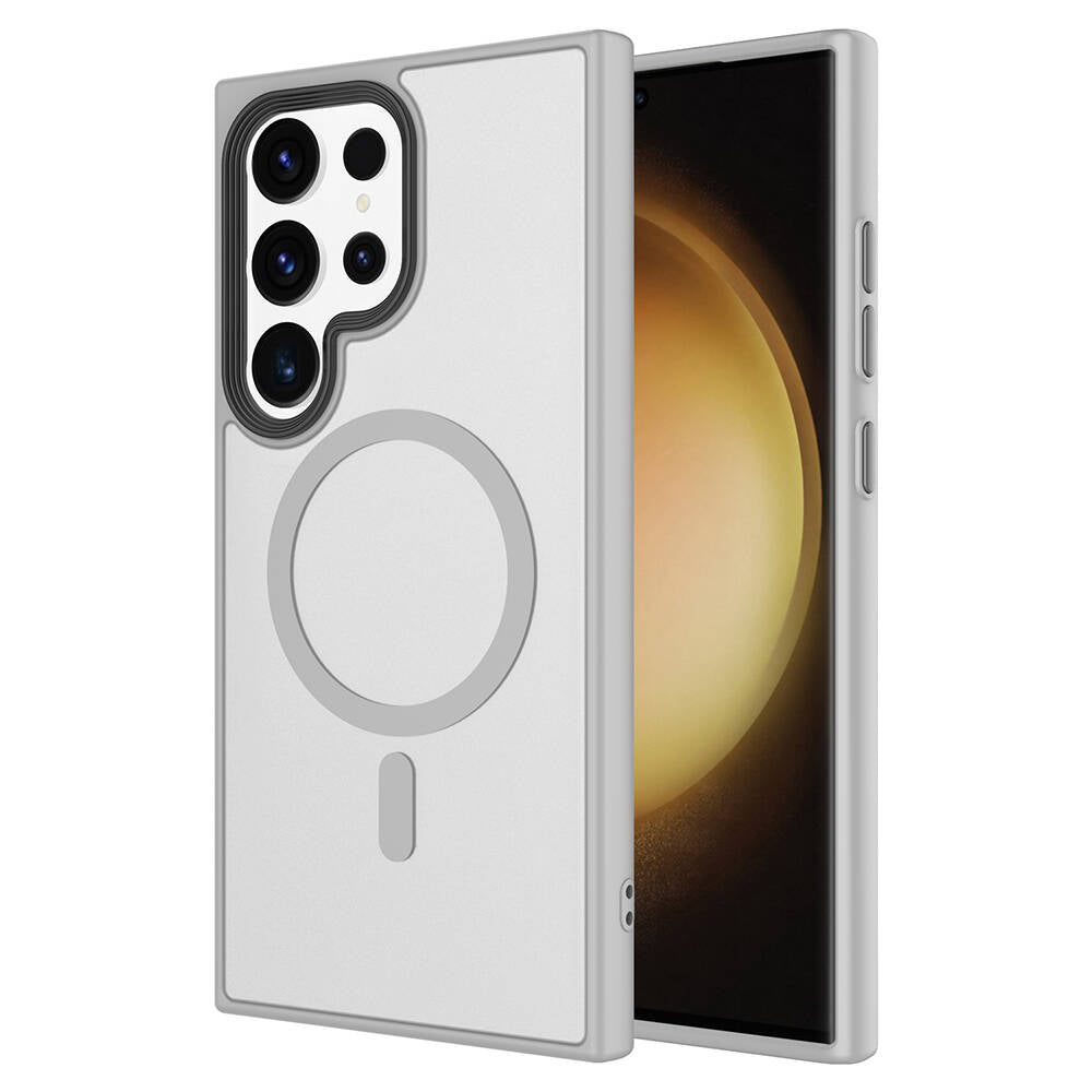 Cepax Matte Magsafe Galaxy S24 Ultra Sert PC Arka Yüzey Kablosuz Şarj Özellikli Telefon Kılıfı - 4