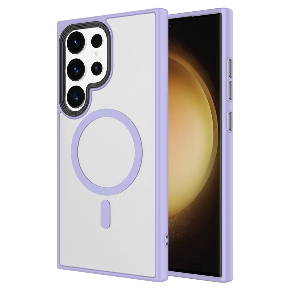 Cepax Matte Magsafe Galaxy S24 Ultra Sert PC Arka Yüzey Kablosuz Şarj Özellikli Telefon Kılıfı - 6