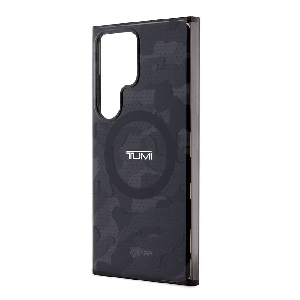 TUMI Galaxy S24 Ultra Orjinal Lisanslı M-safe Şarj Özellikli Buzlanmış Saydam Ağ Kamuflajı Desenli Kılıf