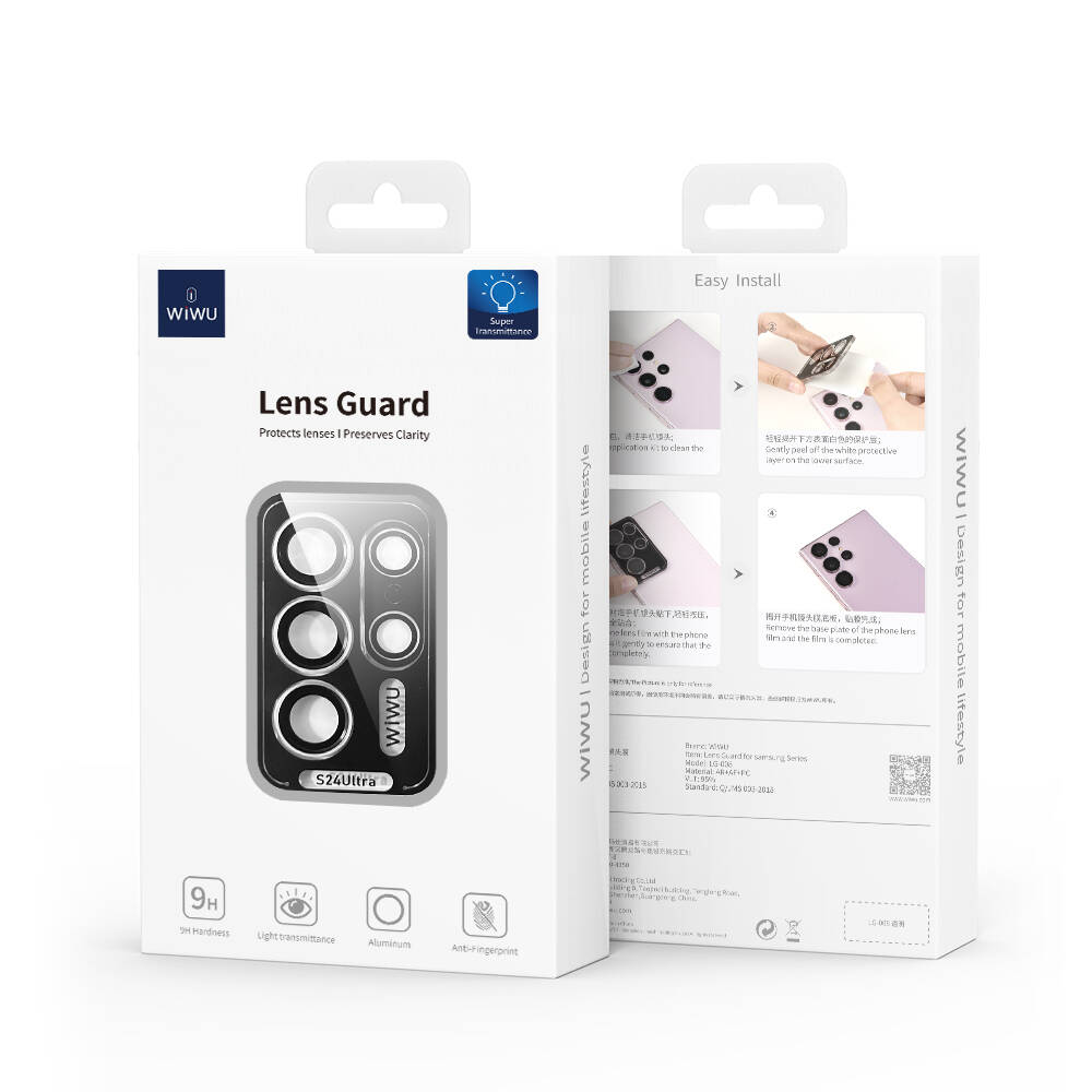 Wiwu LG-008 Galaxy S24 Ultra Lens Guard Darbelere Karşı Dayanıklı Kamera Lens Koruyucu