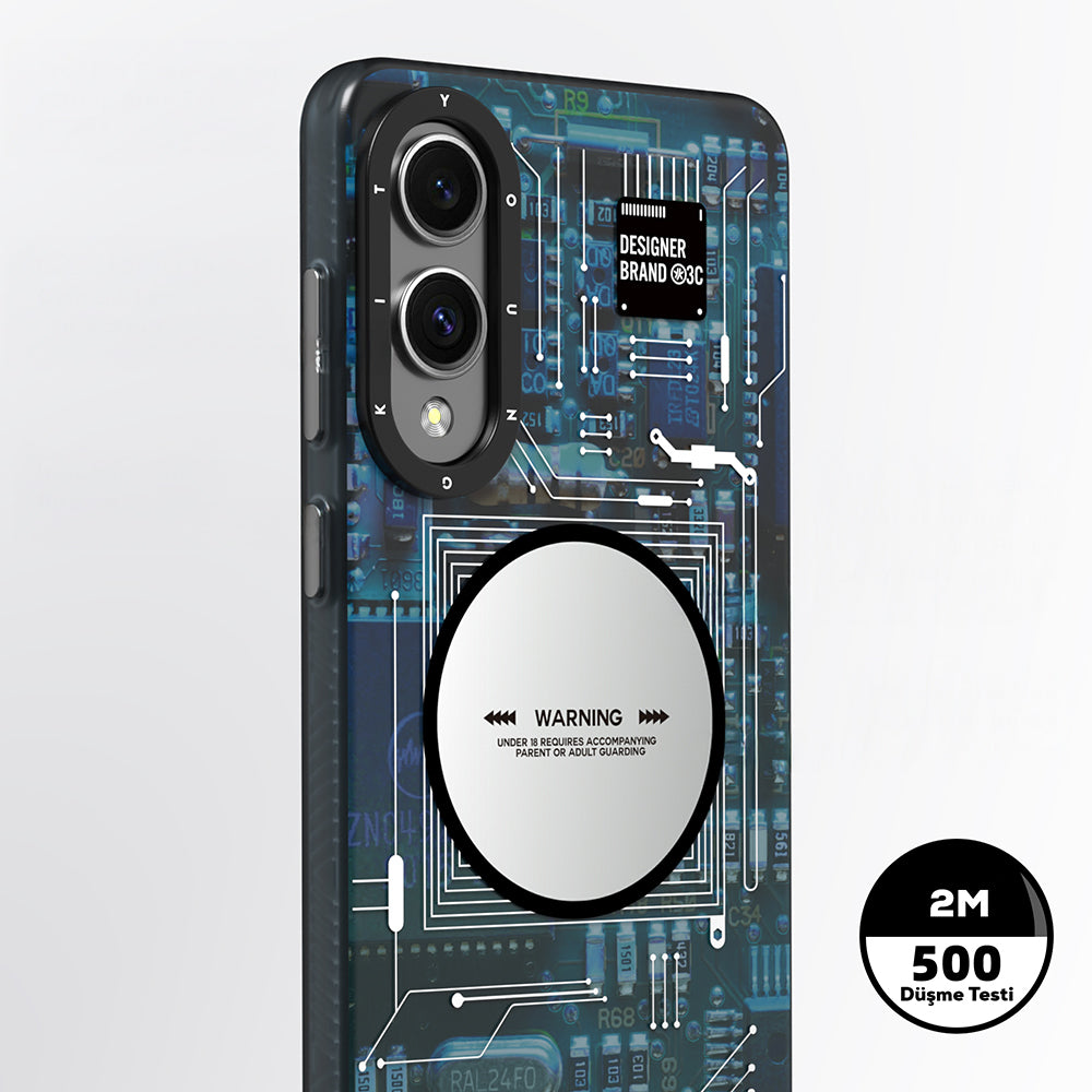 Youngkit Technology Serisi Galaxy S25 Edge Kılıf M-safe Telefon Kılıfı