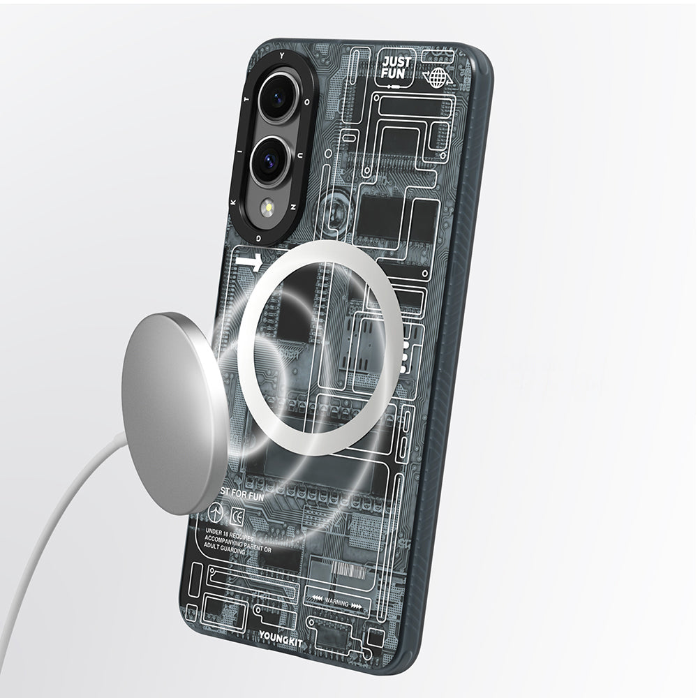 Youngkit Technology Serisi Galaxy S25 Edge Kılıf M-safe Telefon Kılıfı