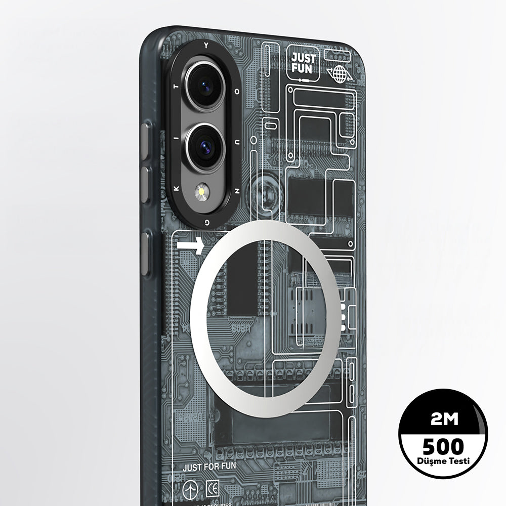 Youngkit Technology Serisi Galaxy S25 Edge Kılıf M-safe Telefon Kılıfı