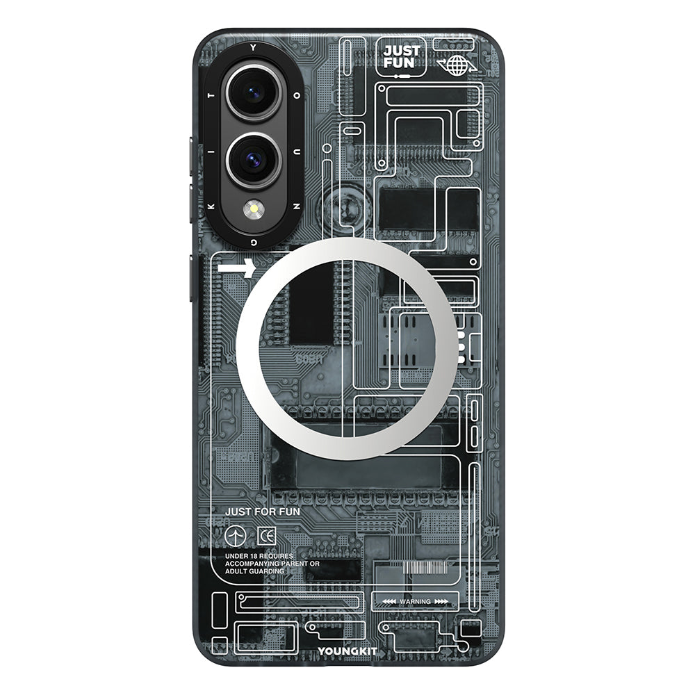 Youngkit Technology Serisi Galaxy S25 Edge Kılıf M-safe Telefon Kılıfı