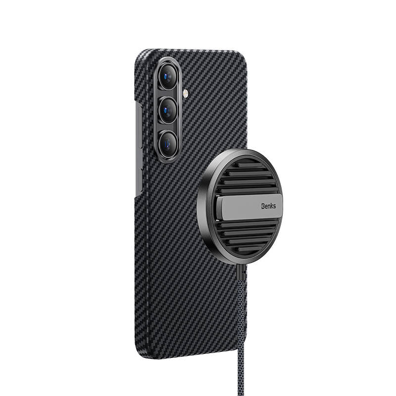 Galaxy S25 Kılıf M-safe Özellikli Karbon Fiber Benks Essential ArmorAir 600D Kevlar Telefon Kılıfı