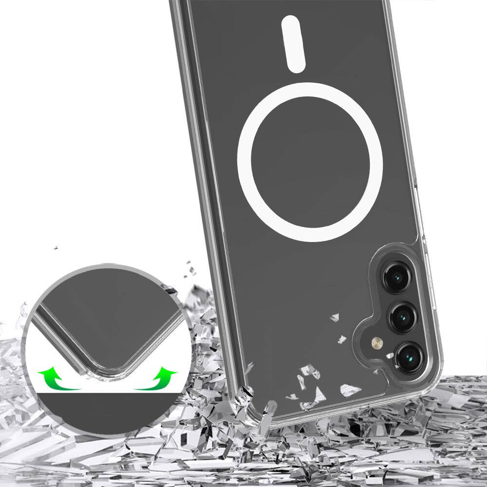 Cepax Embos Galaxy S25 Magsafe Şarj Özellikli Şeffaf Sert PC Telefon Kılıfı-7