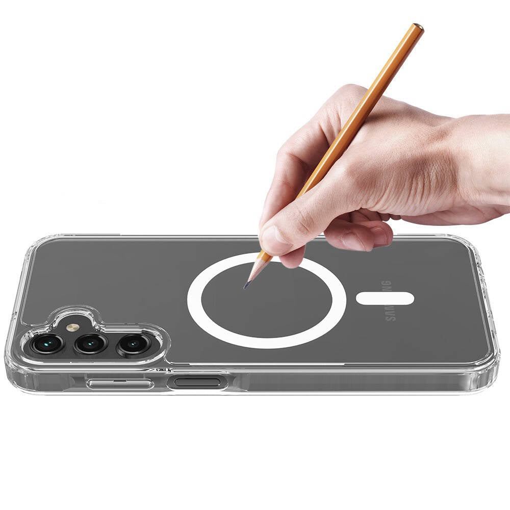 Cepax Embos Galaxy S25 Magsafe Şarj Özellikli Şeffaf Sert PC Telefon Kılıfı-6