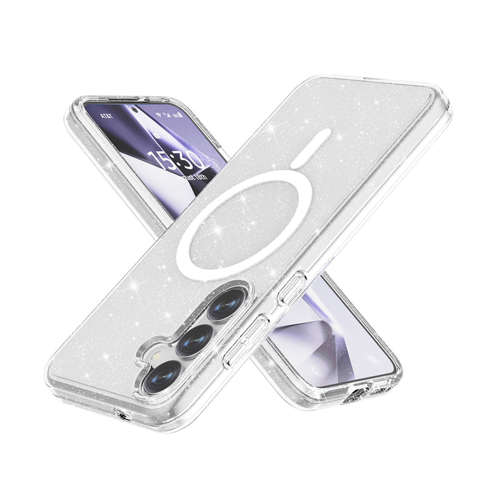 Cepax Allstar Galaxy S25 Plus Magsafe Parlayan Simli Saydam Renkli Telefon Kılıfı-6
