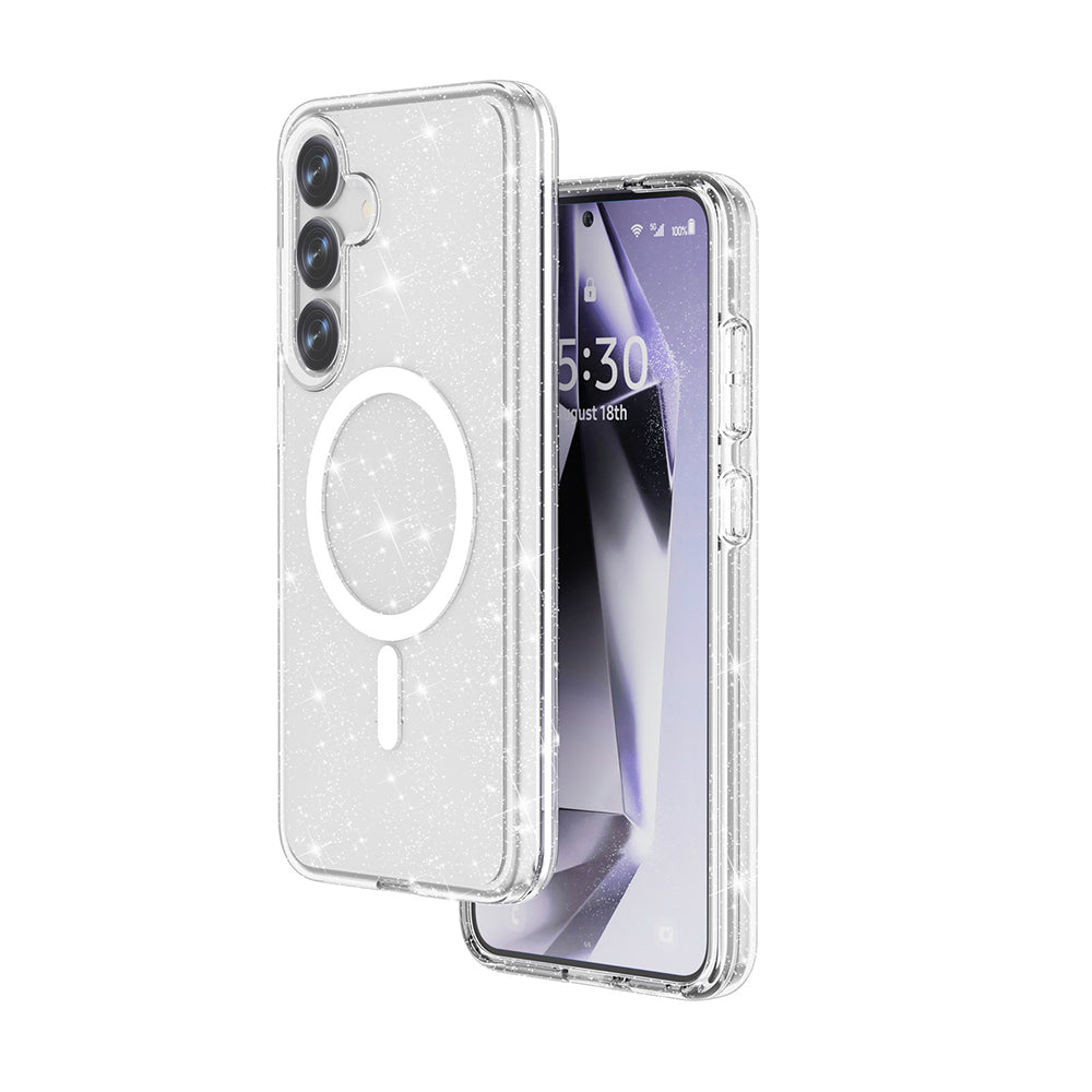 Cepax Allstar Galaxy S25 Plus Magsafe Parlayan Simli Saydam Renkli Telefon Kılıfı-5