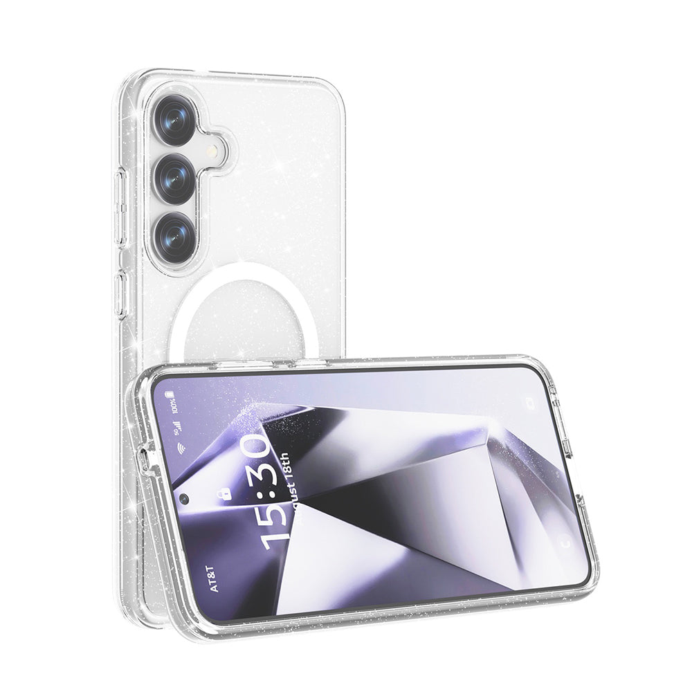 Cepax Allstar Galaxy S25 Plus Magsafe Parlayan Simli Saydam Renkli Telefon Kılıfı-7