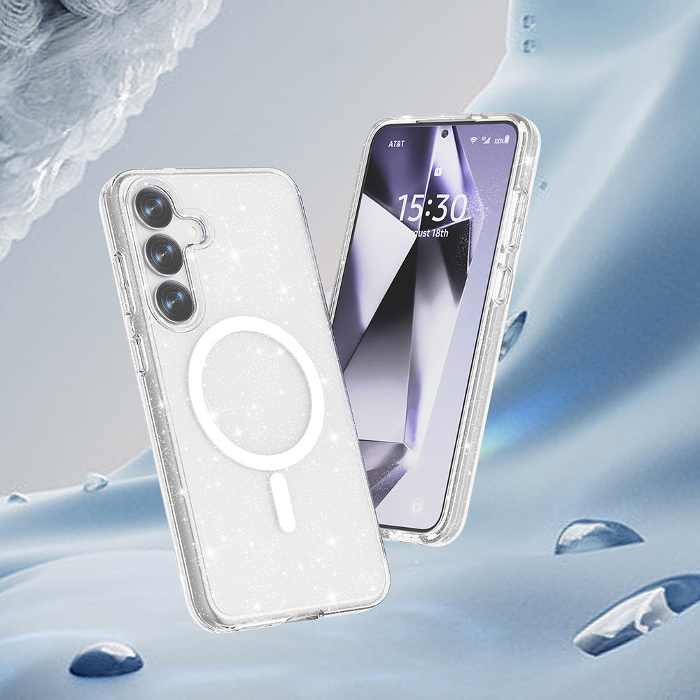 Cepax Allstar Galaxy S25 Plus Magsafe Parlayan Simli Saydam Renkli Telefon Kılıfı-9