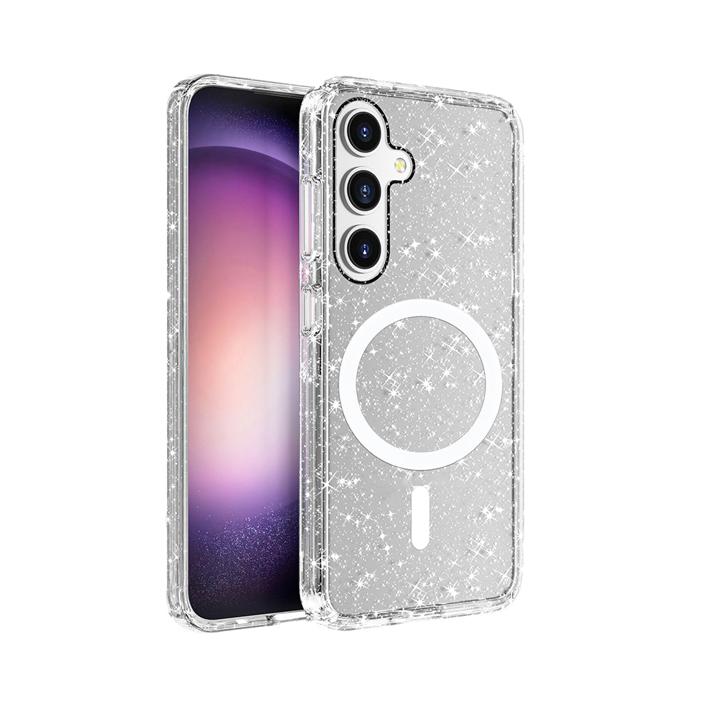 Cepax Allstar Galaxy S25 Plus Magsafe Parlayan Simli Saydam Renkli Telefon Kılıfı-3