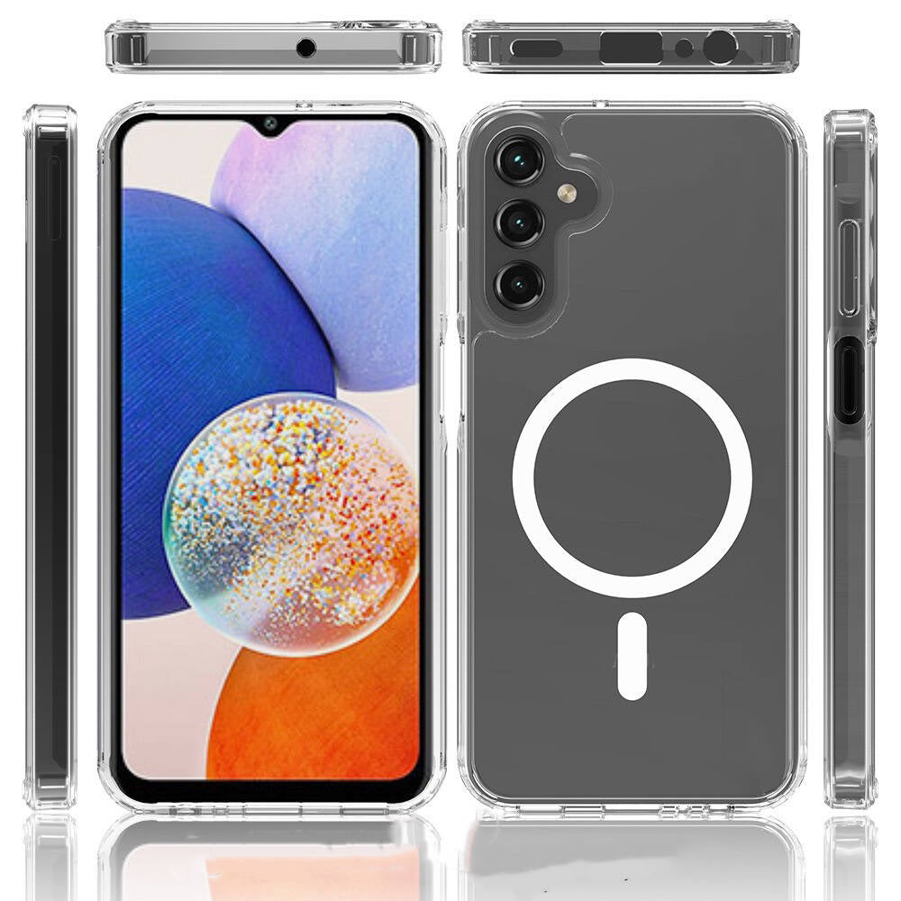 Cepax Embos Galaxy S25 Plus Magsafe Şeffaf Sert PC Telefon Kılıfı-3
