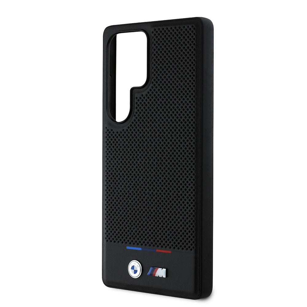 BMW Galaxy S25 Ultra Orjinal Lisanslı M Logolu Bottom Üç Çizgili Delikli PU Deri M-safe Kılıf