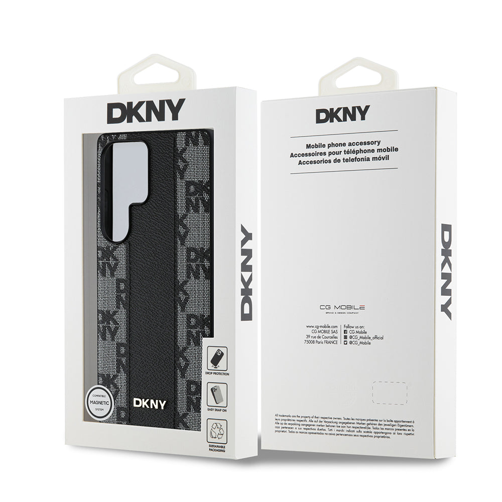 DKNY Galaxy S25 Ultra Orjinal Lisanslı Magsafe 3D Yazılı Checkered Pattern Kılıf