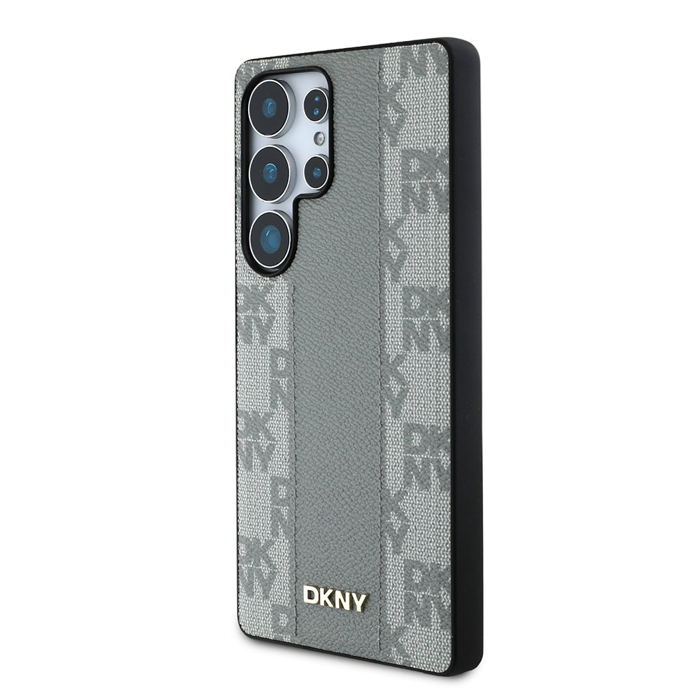 DKNY Galaxy S25 Ultra Orjinal Lisanslı Magsafe 3D Yazılı Checkered Pattern Kılıf