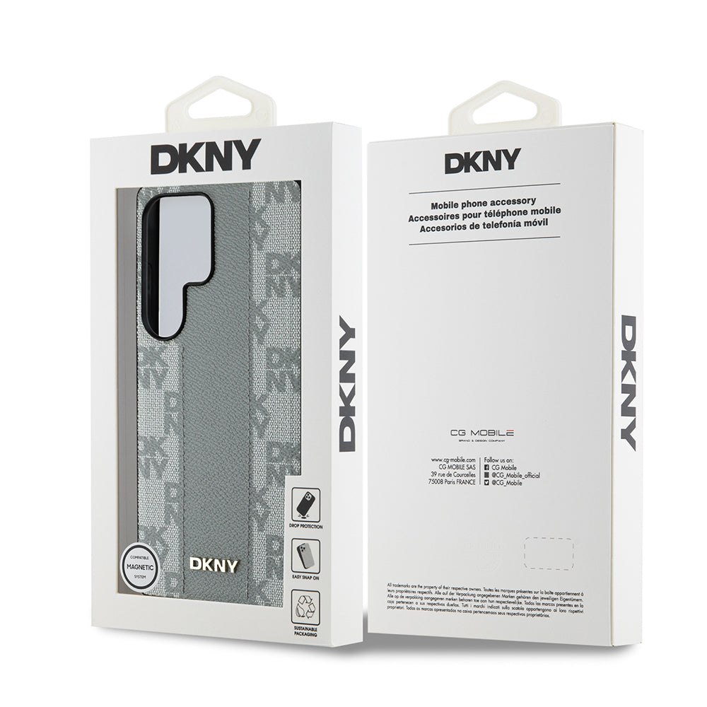 DKNY Galaxy S25 Ultra Orjinal Lisanslı Magsafe 3D Yazılı Checkered Pattern Kılıf
