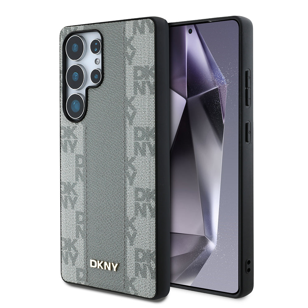DKNY Galaxy S25 Ultra Orjinal Lisanslı Magsafe 3D Yazılı Checkered Pattern Kılıf