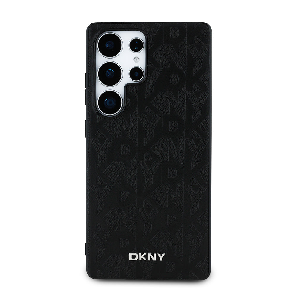 DKNY Galaxy S25 Ultra Orjinal Lisanslı Magnetik PU Deri Grid Pattern Kılıf