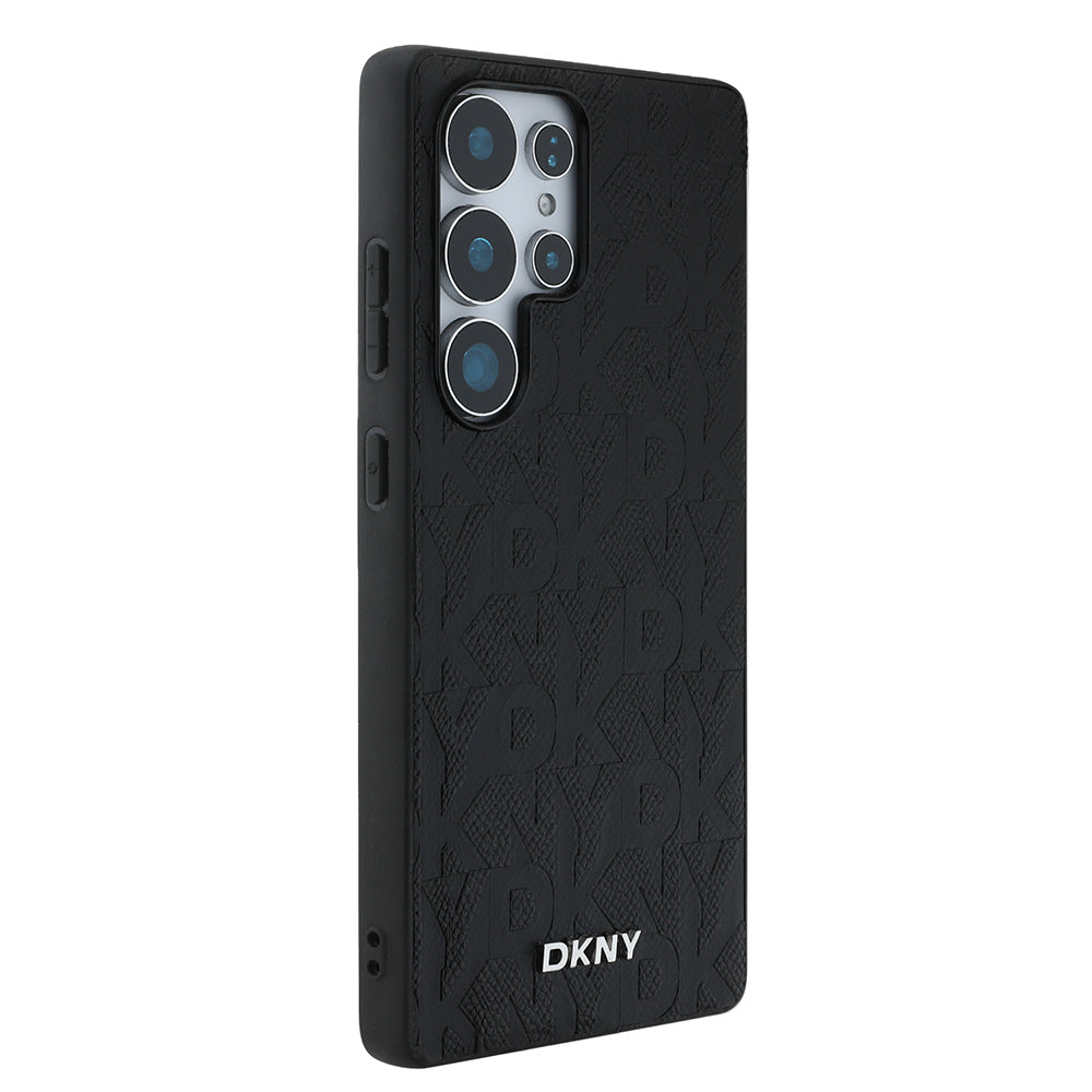 DKNY Galaxy S25 Ultra Orjinal Lisanslı Magnetik PU Deri Grid Pattern Kılıf