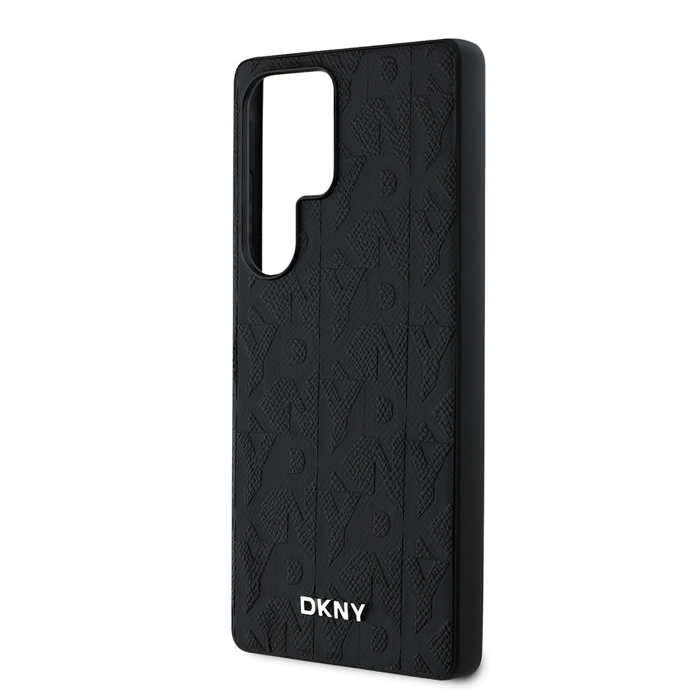 DKNY Galaxy S25 Ultra Orjinal Lisanslı Magnetik PU Deri Grid Pattern Kılıf