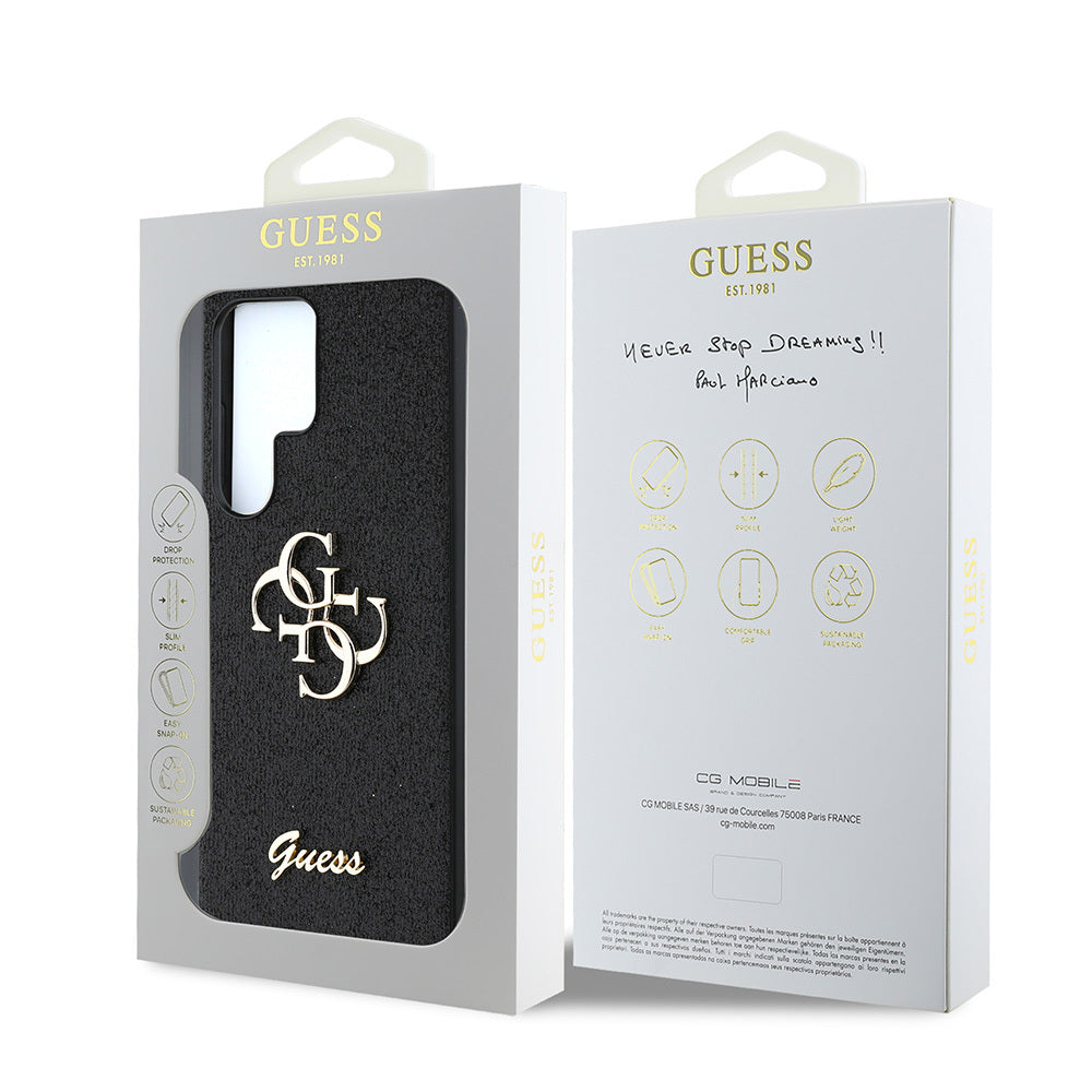 Guess Galaxy S25 Ultra Orjinal Lisanslı 4G Büyük Metal Logolu Glitter Kılıf