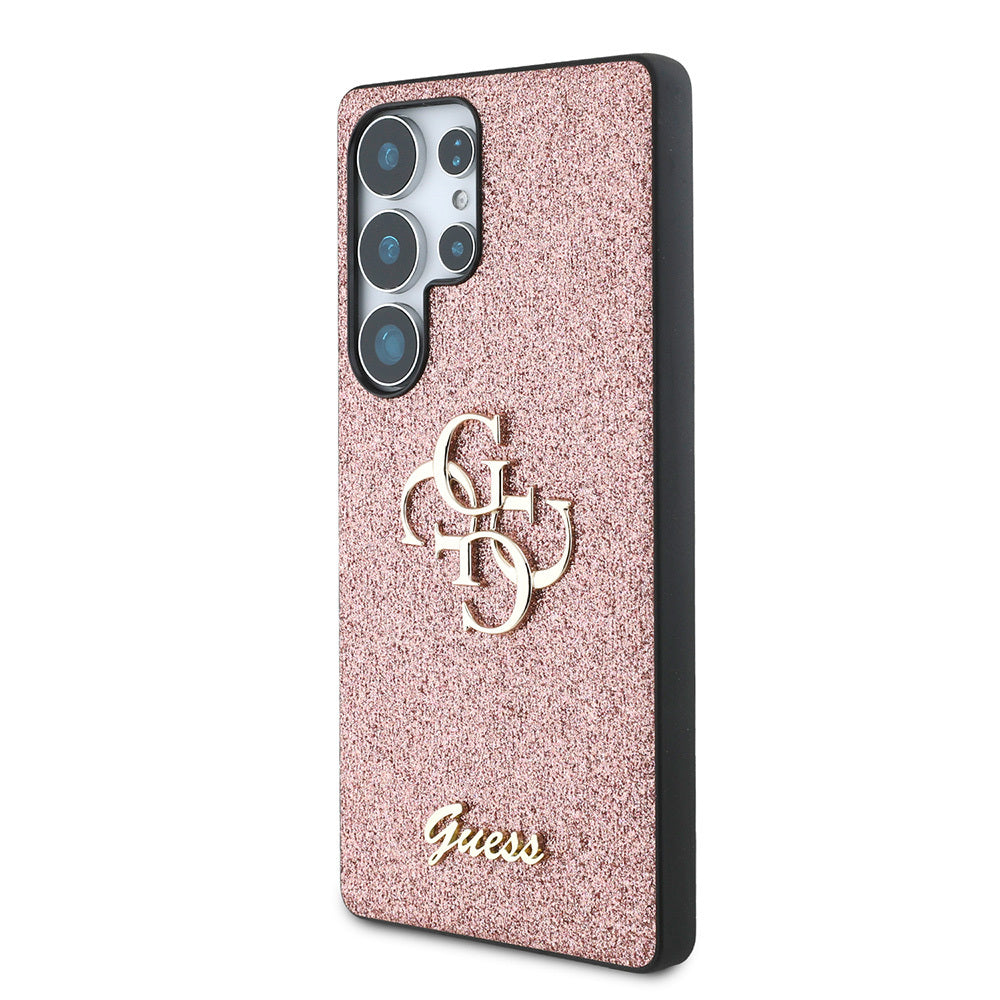Guess Galaxy S25 Ultra Orjinal Lisanslı 4G Büyük Metal Logolu Glitter Kılıf