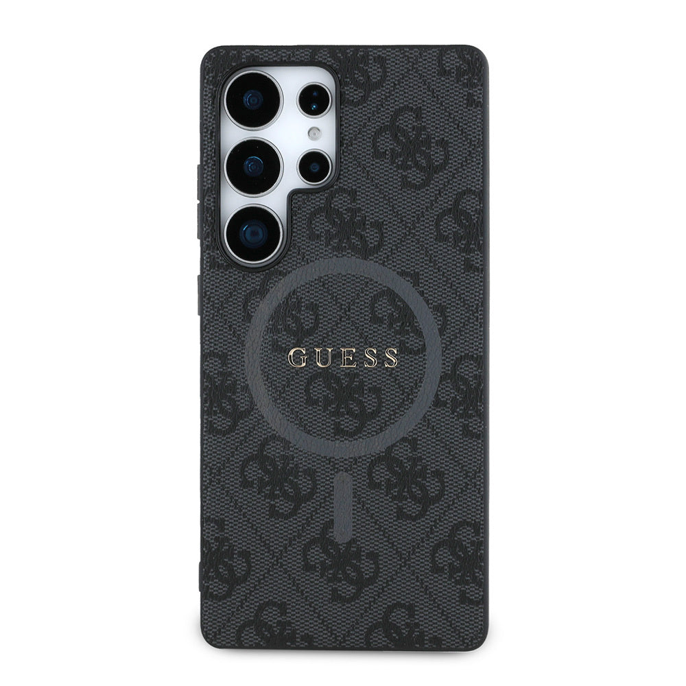 Guess Galaxy S25 Ultra Orjinal Lisanslı PU Halkalı 4G Desenli Yazı Logolu M-safe Kılıf