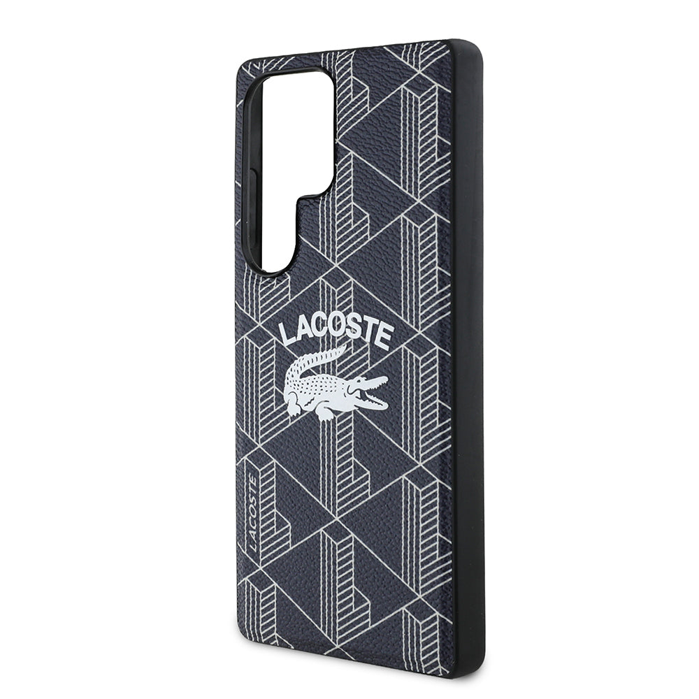 Lacoste Galaxy S25 Ultra Orjinal Lisanslı M-safe Şarj Özellikli Mono Vintage Logo Kılıf