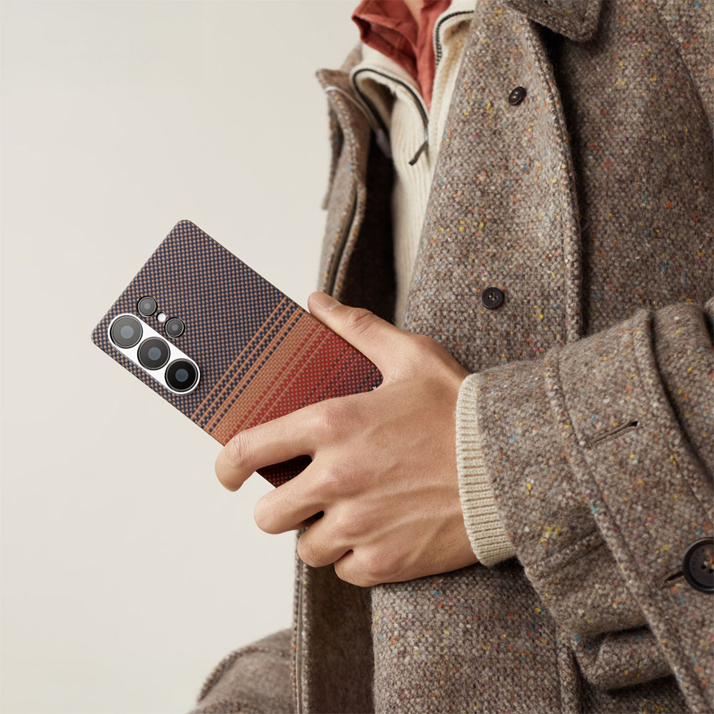Pitaka Tactile Woven Sunset-Moonrise Serisi Galaxy S25 Ultra Magsafe Aramid Fiber Kılıf