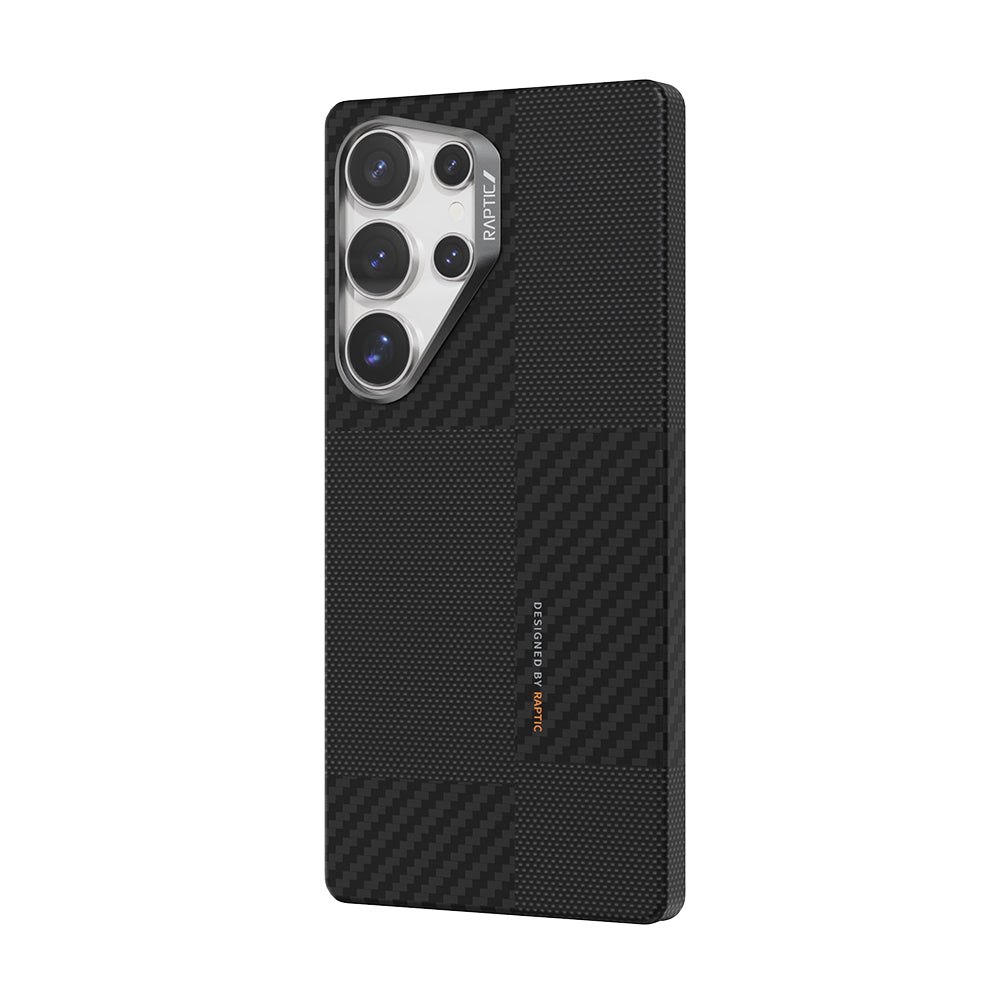 Raptic Aramid Fiber Croxx Mondrian Serisi Galaxy S25 Ultra Magsafe 600D Metal Kamera Çerçeveli Kılıf