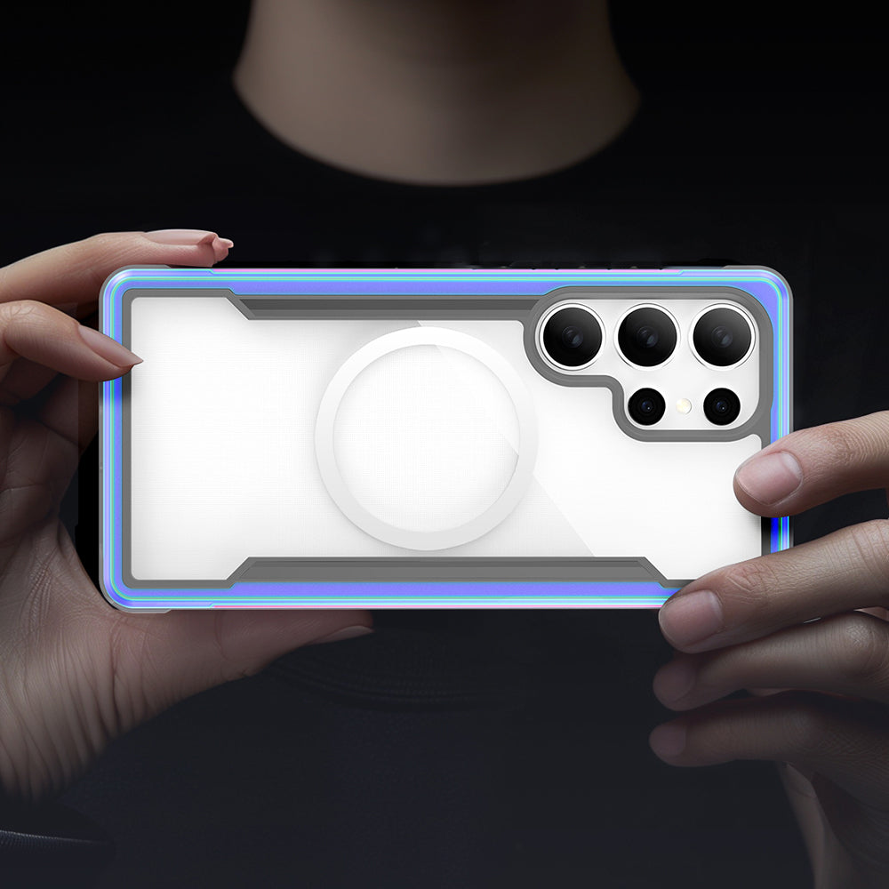 Raptic Shield Serisi Galaxy S25 Ultra Magsafe Şarj Özellikli Airbagli Şeffaf Arka Yüzey Kılıf