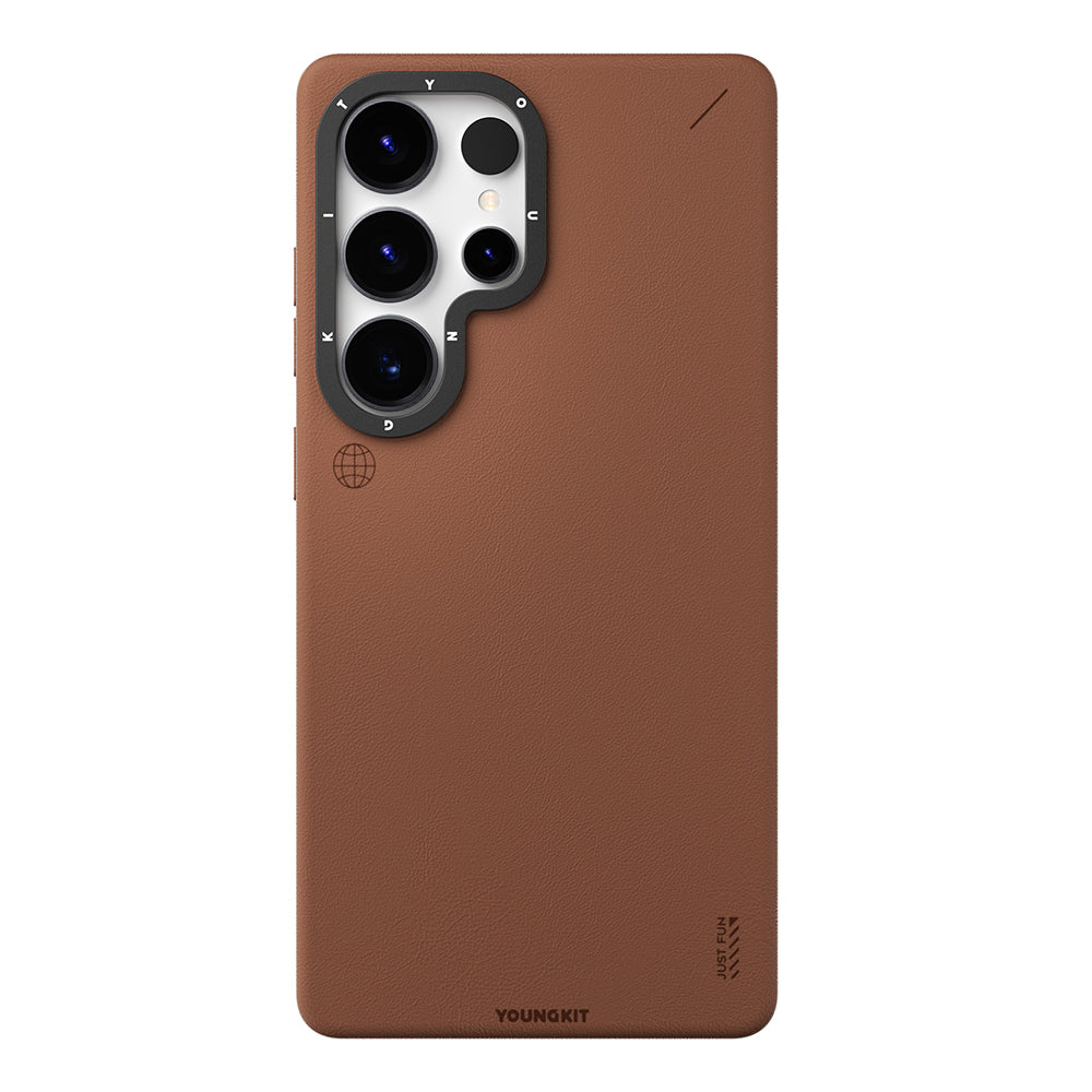 Youngkit Tech Fashion Serisi Galaxy S25 Ultra Magsafe Mat Deri Desenli Telefon Kılıfı-4