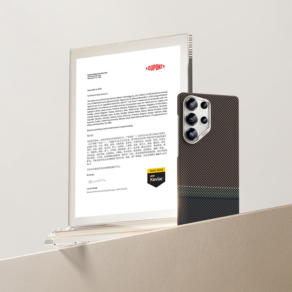 Benks Prestige ArmorAir Galaxy S25 Ultra Karbon Fiber Tasarımlı M-safe Kevlar Kılıf