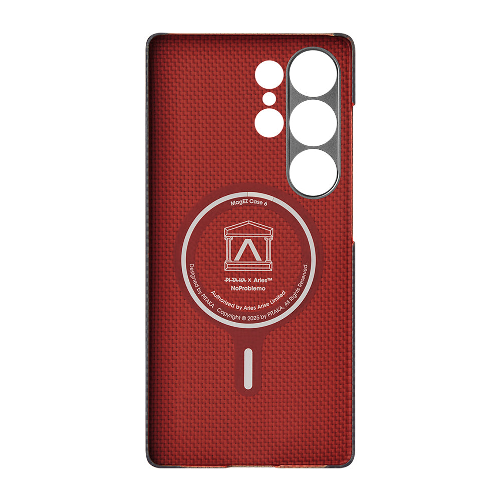 Pitaka Tactile Woven Aries Serisi Galaxy S25 Ultra M-safe Şarj Özellikli Lumintex Teknolojili Fosforlu Aramid Fiber Kılıf