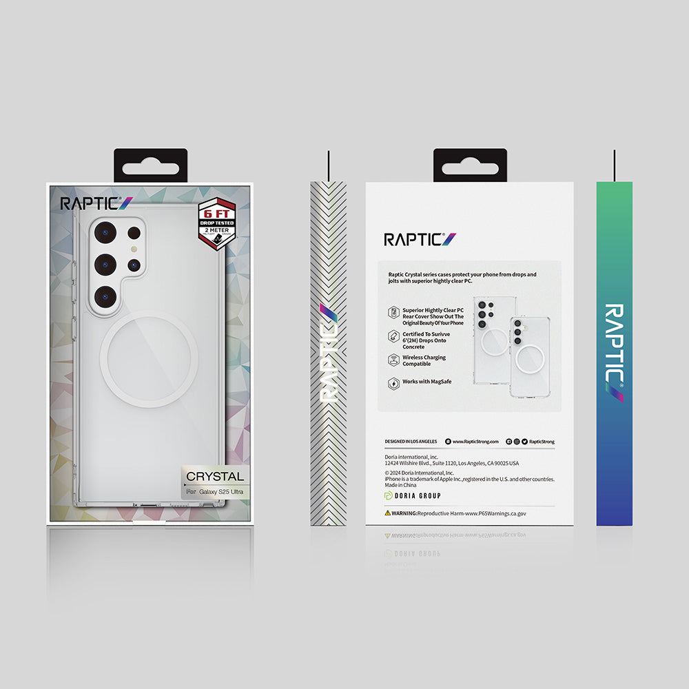 Raptic Crystal M-safe Serisi Galaxy S25 Ultra Magsafe Şarj Özellikli Şeffaf Kılıf